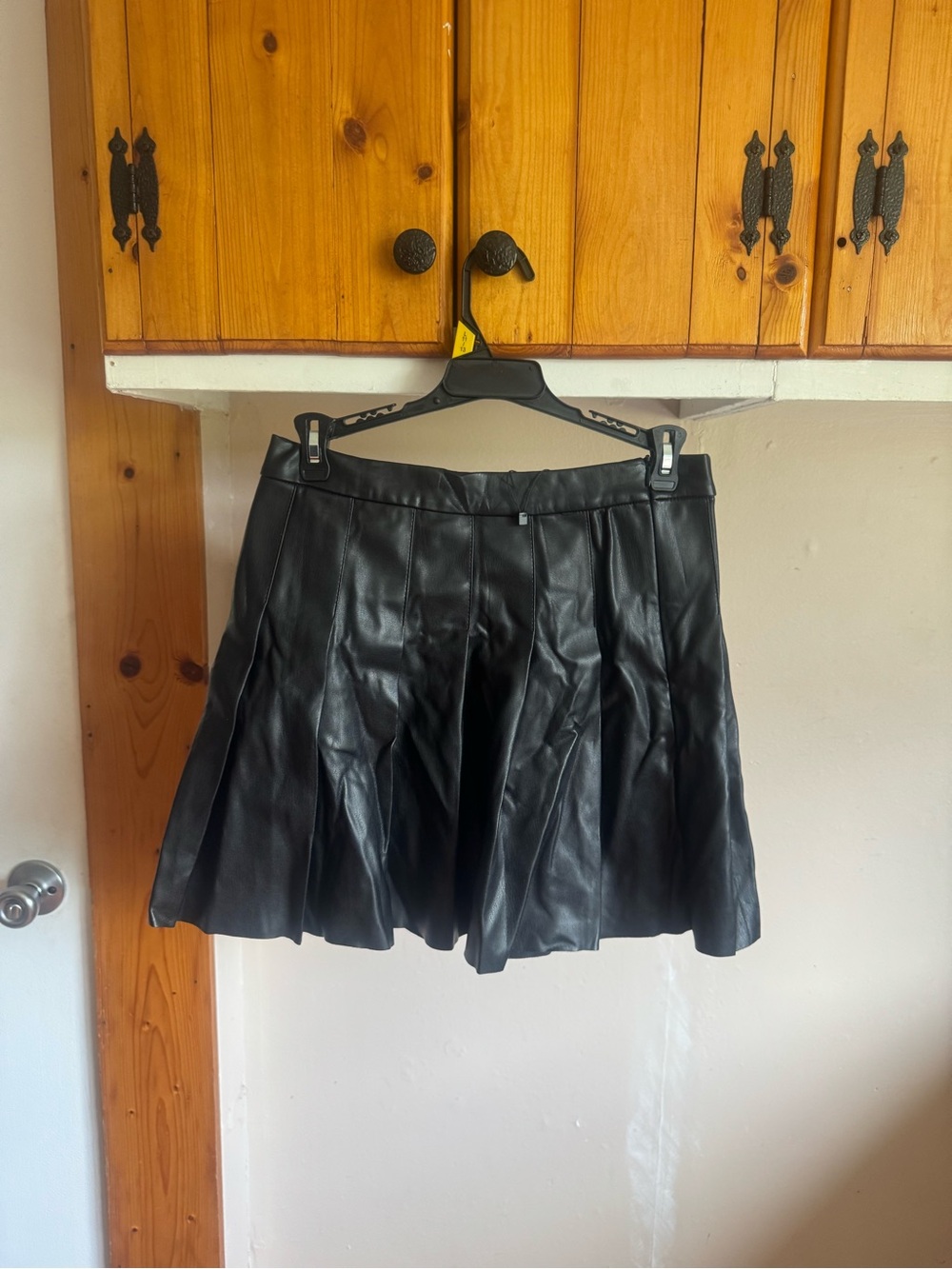 Garage Black Faux Leather Mini Skirt